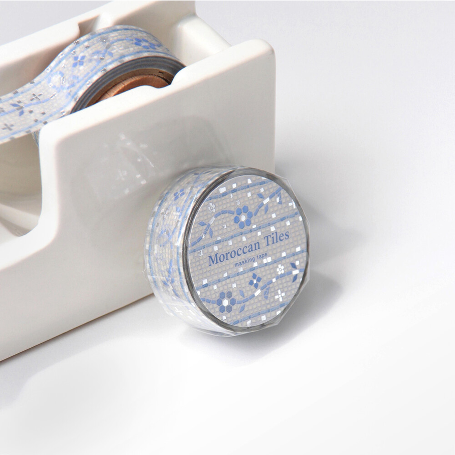 [BOKI]Washi Tape- Moroccan Tiles Silver Foil - Mosaic Desert Fleur