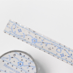 [BOKI]Washi Tape- Moroccan Tiles Silver Foil - Mosaic Desert Fleur