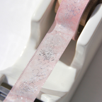 [BOKI]Washi Tape- Satin Ribbon Silver Foil - Blush Basket