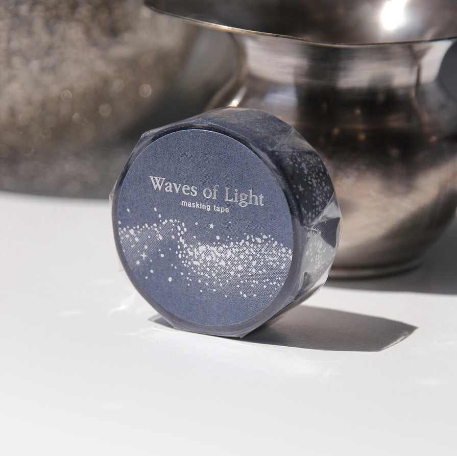[BOKI] Washi Tape- Waves of Light Silver Foil