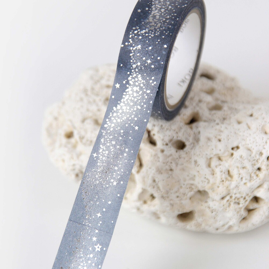 [BOKI] Washi Tape- Waves of Light Silver Foil