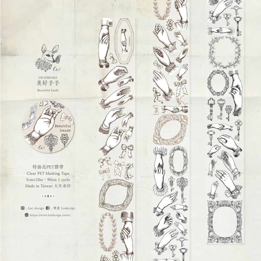 【LOI Design】Beautiful Hands Clear PET Tape