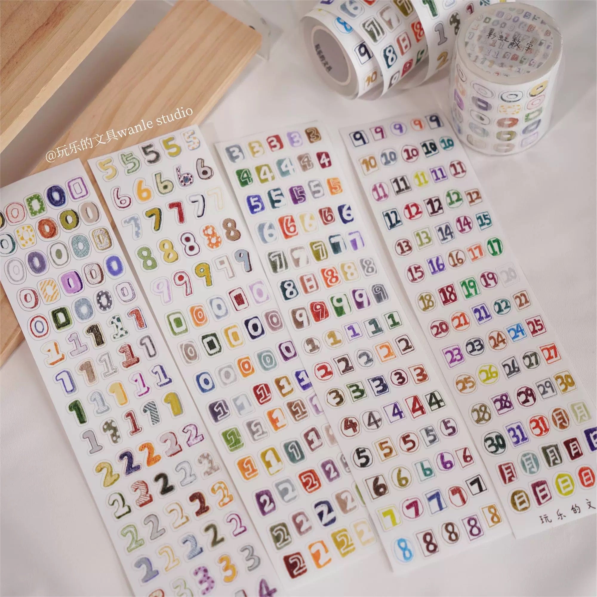 【Wanle Studio】Sticker Roll - Rainbow Numbers