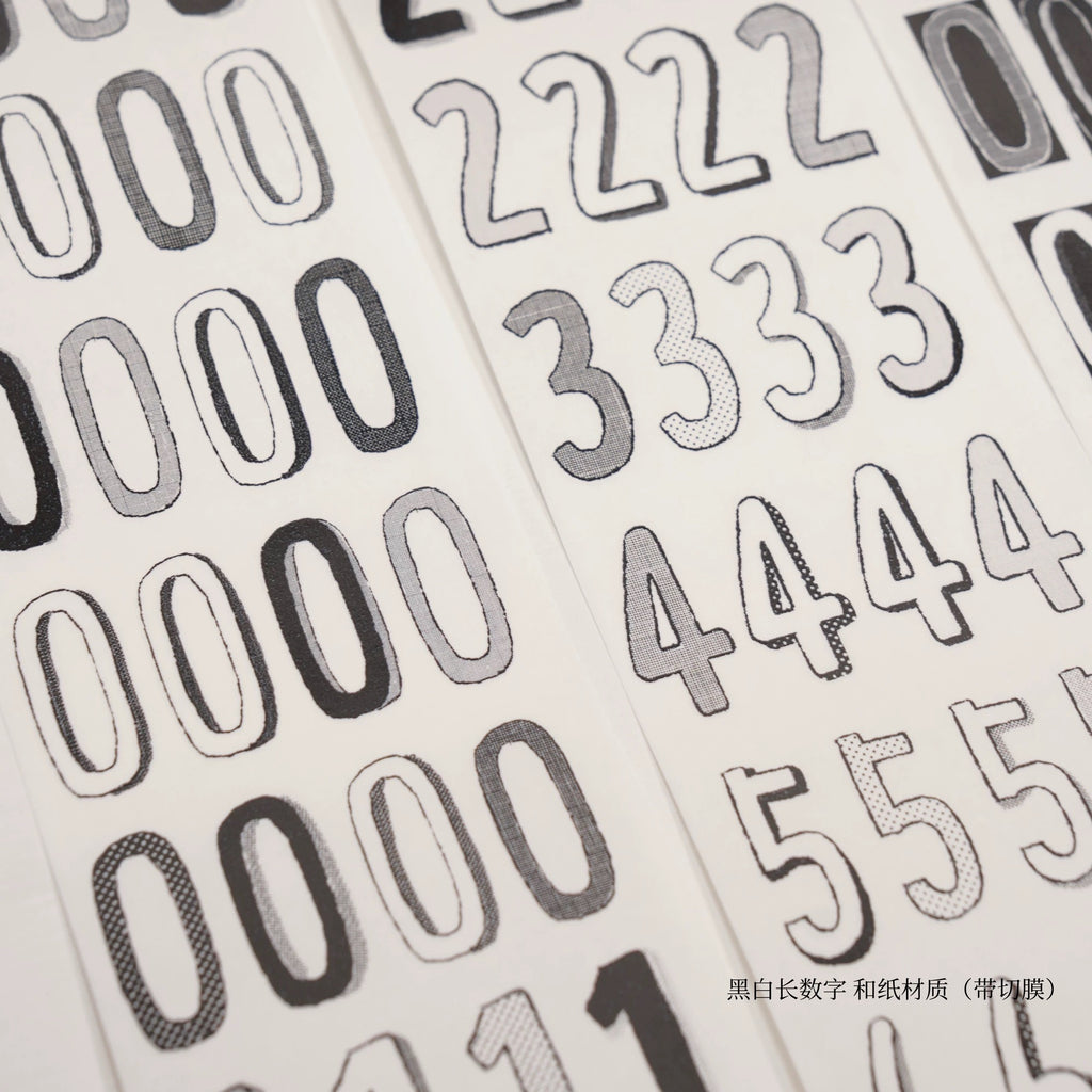 【Wanle Studio】Washi Sticker Roll - Long Number