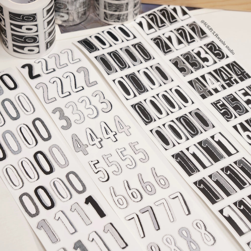 【Wanle Studio】Washi Sticker Roll - Long Number