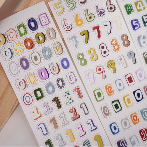【Wanle Studio】Sticker Roll - Rainbow Numbers