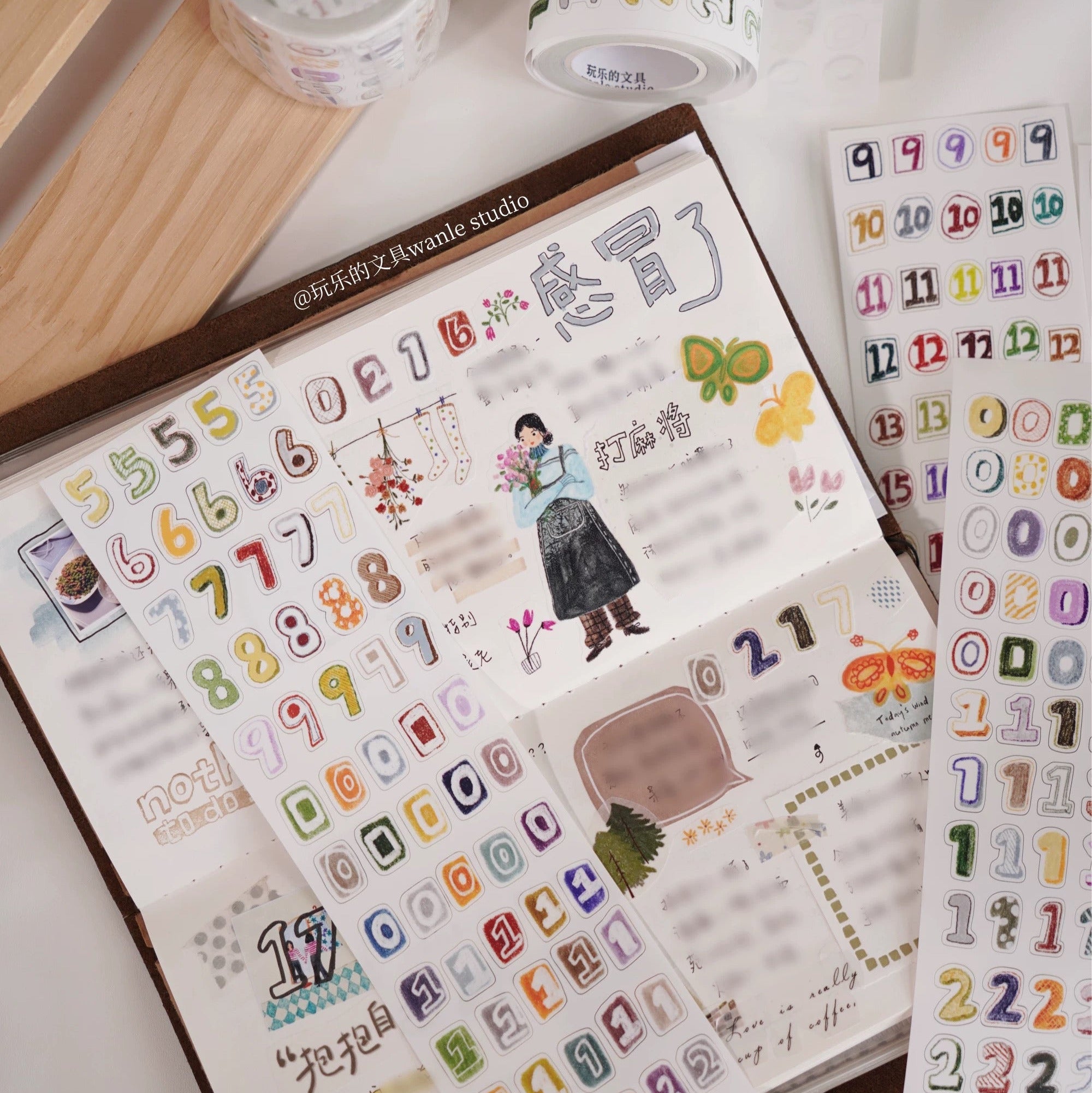 【Wanle Studio】Sticker Roll - Rainbow Numbers