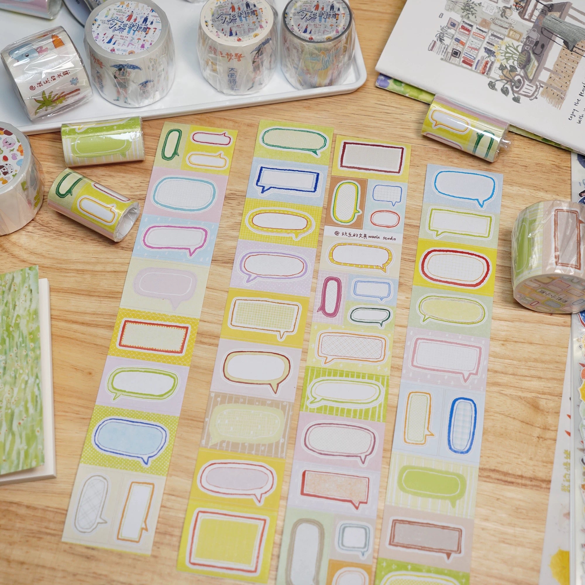 【Wanle Studio】Sticker Roll - Tiny Rainbow Frames