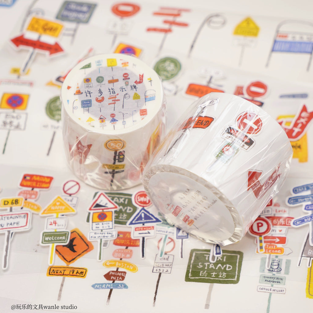 【Wanle Studio】Washi Sticker Roll - Sign