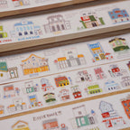 【Wanle Studio】Washi Sticker Roll - Small Town Street Houses