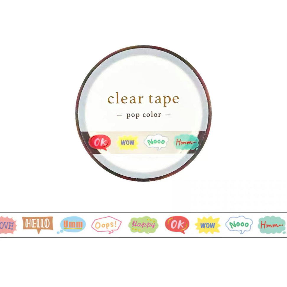 Mind Wave - Clear Tape 7mm W- Pop Color Speech Bubble