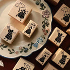 【Yi'er Studio】Wood Rubber Stamp- "Sweet & Simple" Series