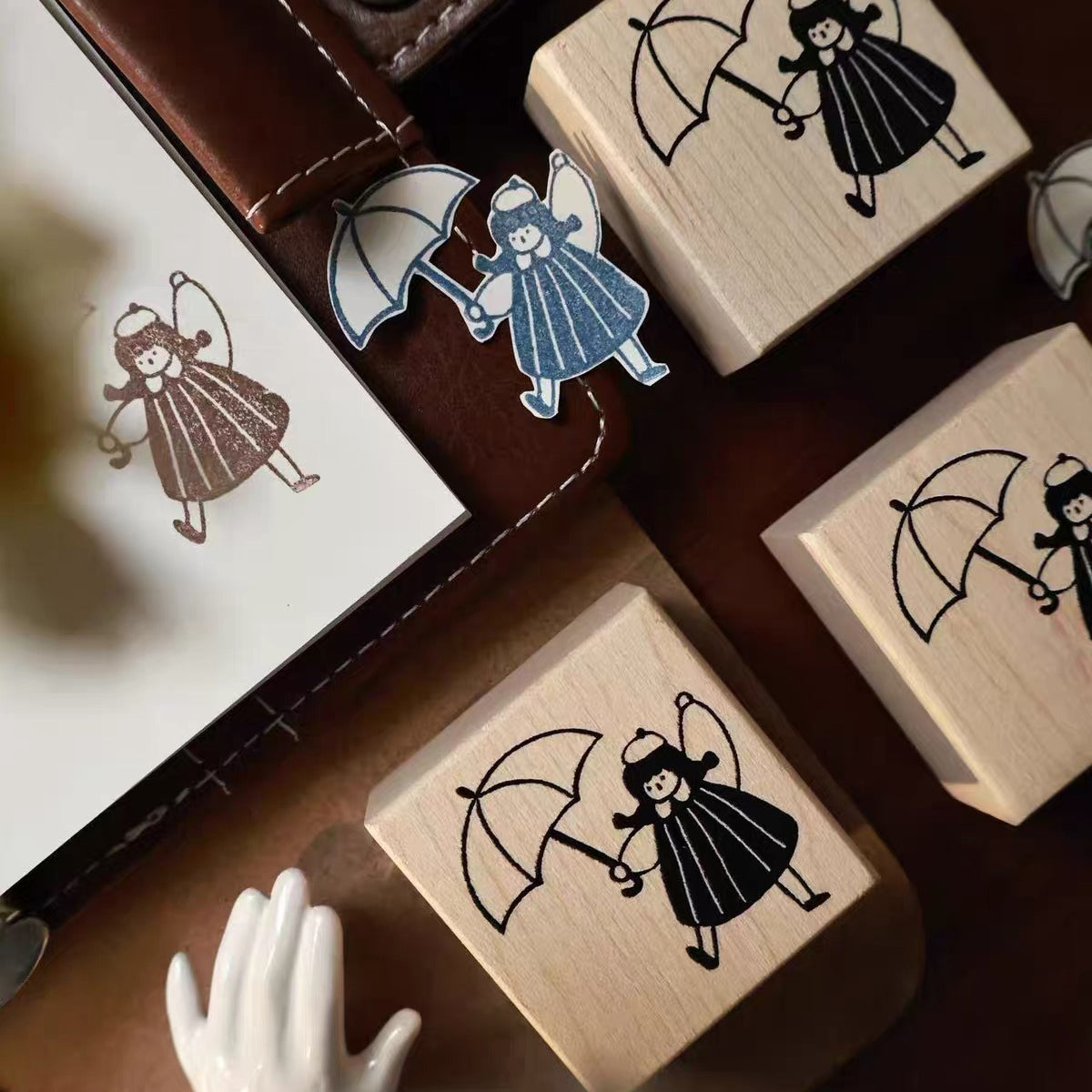 【Yi'er Studio】Wood Rubber Stamp- "Sweet & Simple" Series