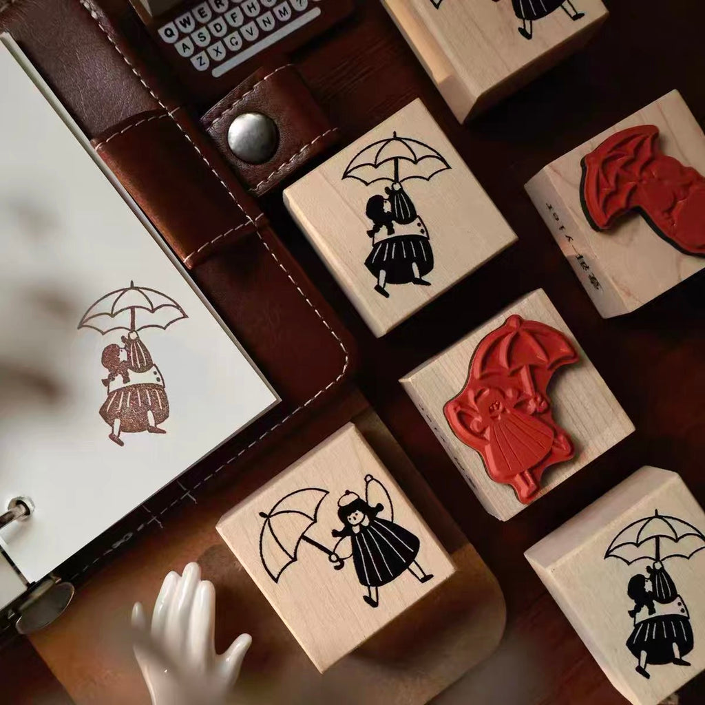 【Yi'er Studio】Wood Rubber Stamp- "Sweet & Simple" Series