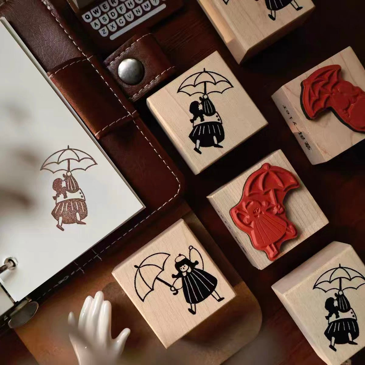 【Yi'er Studio】Wood Rubber Stamp- "Sweet & Simple" Series