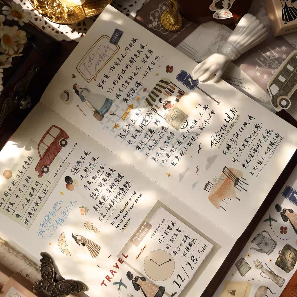 【Yi'er Studio】- Travel Log- Kiss-cut Tape