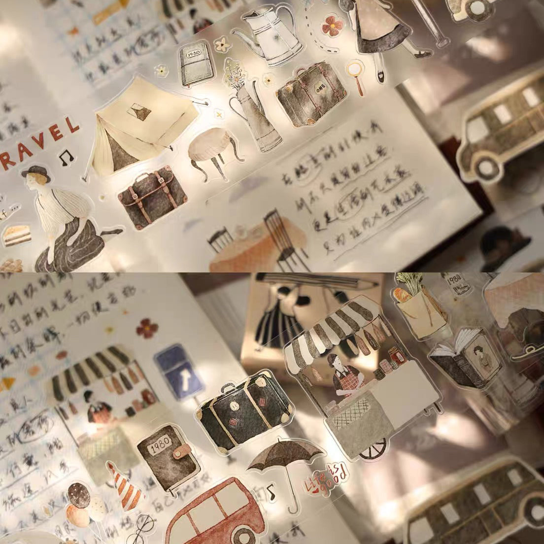 【Yi'er Studio】- Travel Log- Kiss-cut Tape