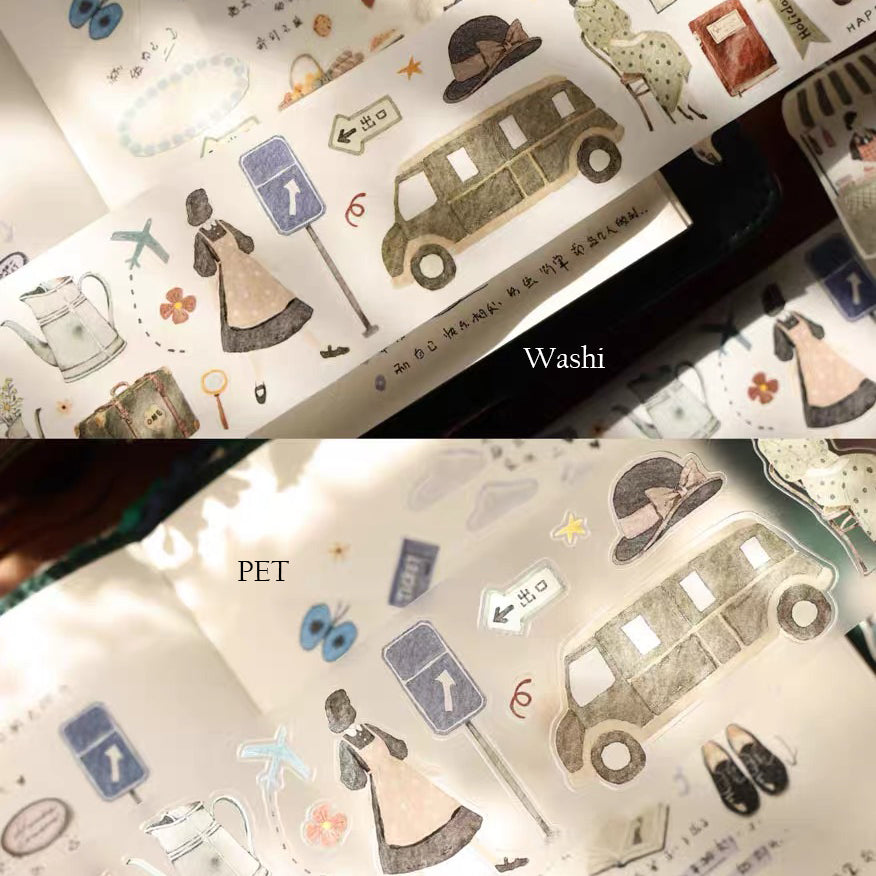 【Yi'er Studio】- Travel Log- Kiss-cut Tape