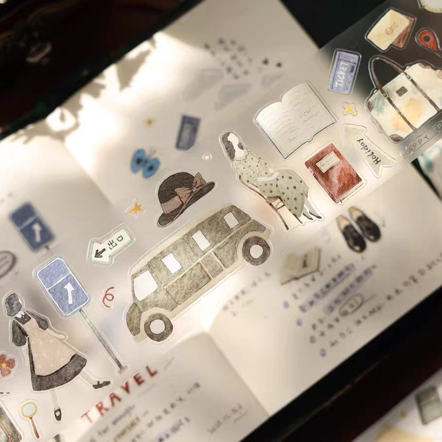 【Yi'er Studio】- Travel Log- Kiss-cut Tape