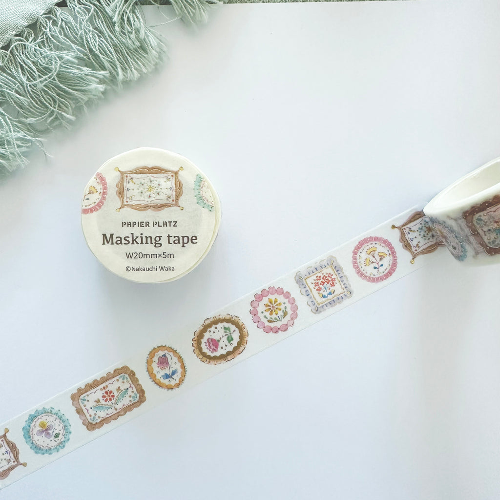 Nakai Wakka-Masking Tape- Gold Flake Infused Flower Label