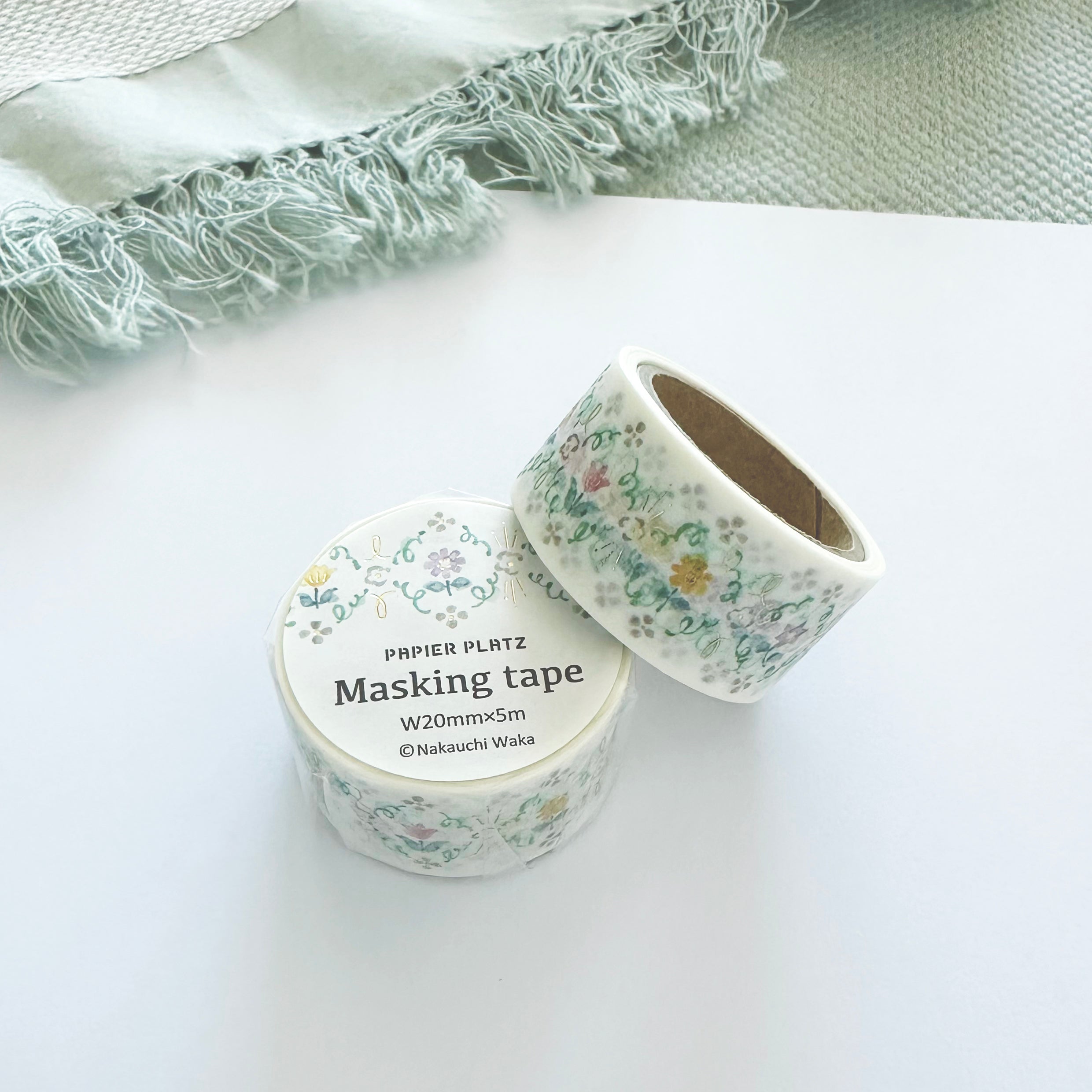 Nakai Wakka Washi Tape- Gold Flake Infused- Flowers Bloom