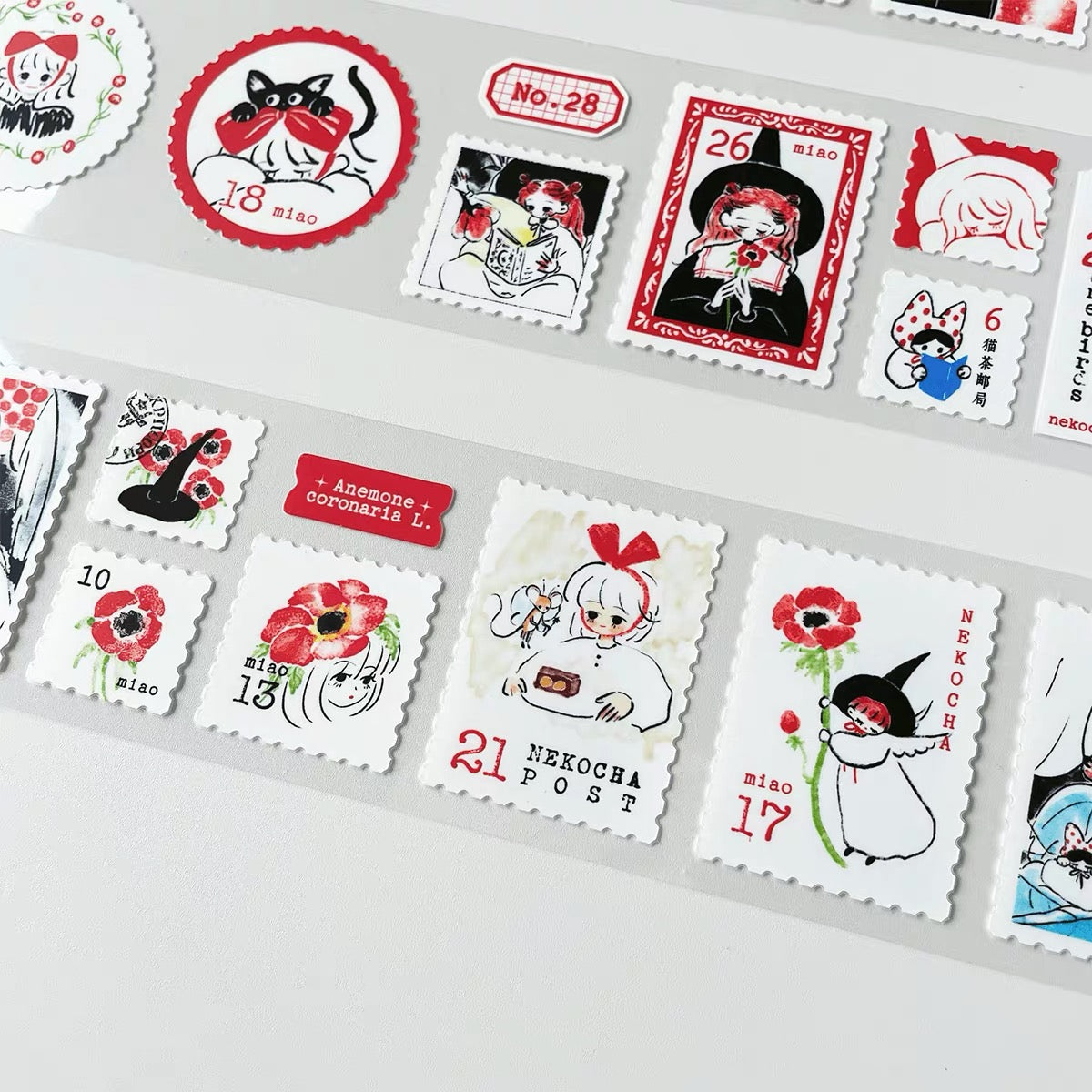 【NECOCHA】Kiss-Cut Postage Tape Sticker Roll