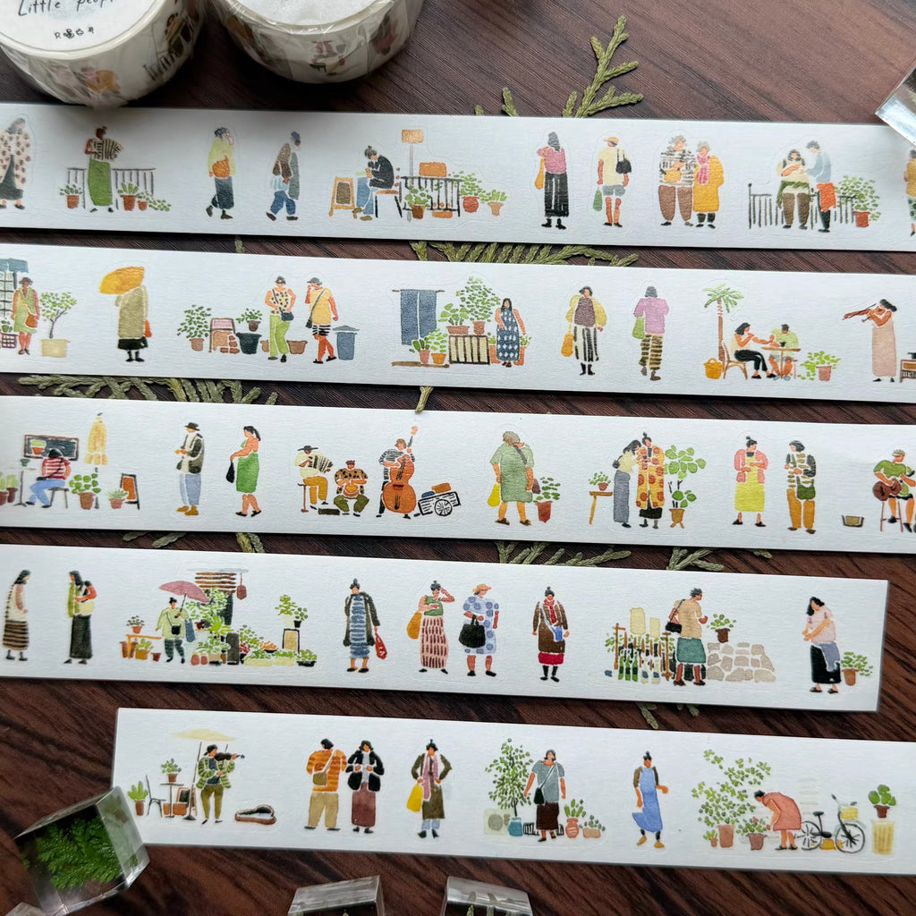 Clear Water Stationery - "Little People" Series Kiss-cut Washi Tape- Little People
