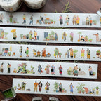 Clear Water Stationery - "Little People" Series Kiss-cut Washi Tape- Little People