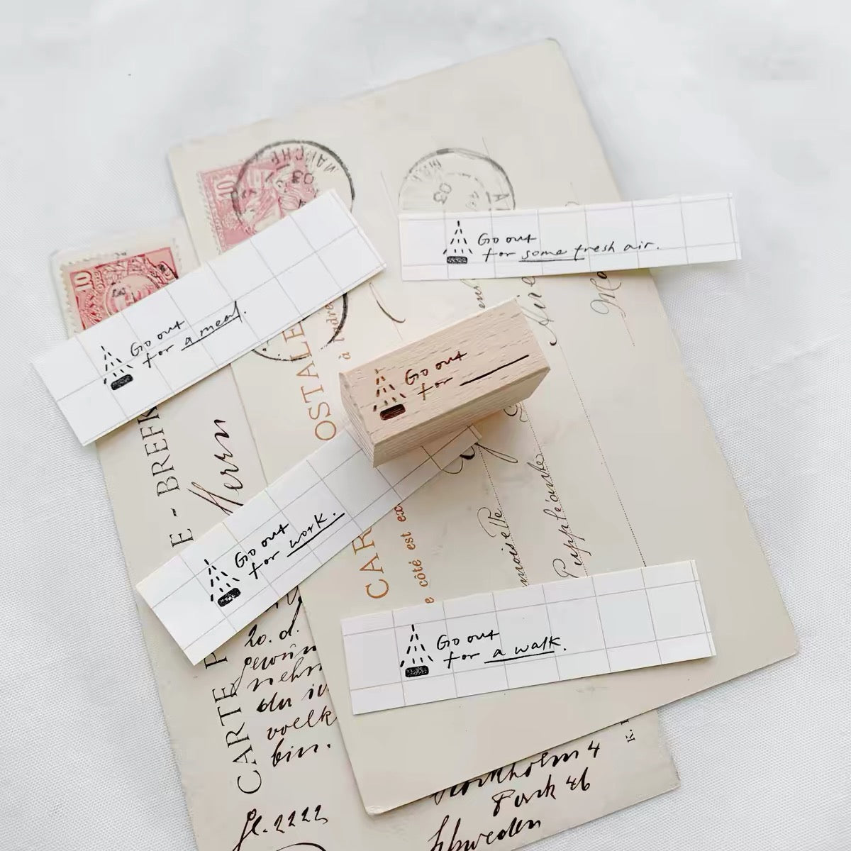 【Partialafra X Two Racoons】Wooden Stamp - "Memo" Series