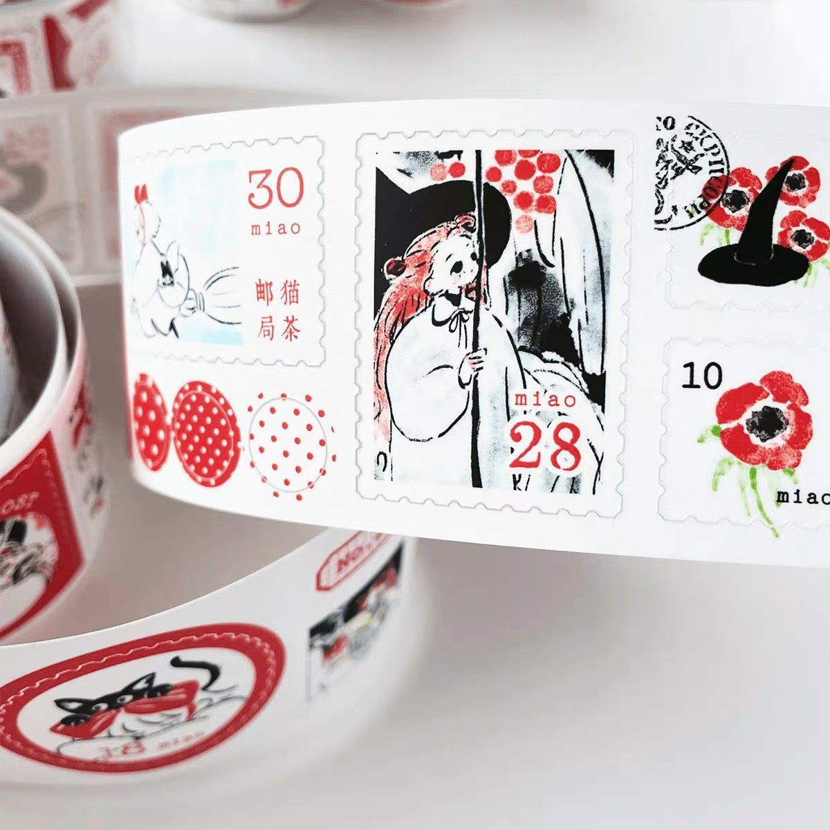 【NECOCHA】Kiss-Cut Postage Tape Sticker Roll