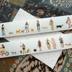 Clear Water Stationery - "Little People" Series Kiss-cut Washi Tape - Dog Walking