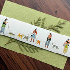 Clear Water Stationery - "Little People" Series Kiss-cut Washi Tape - Dog Walking