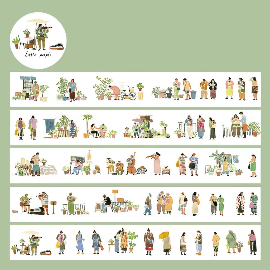 Clear Water Stationery - "Little People" Series Kiss-cut Washi Tape- Little People