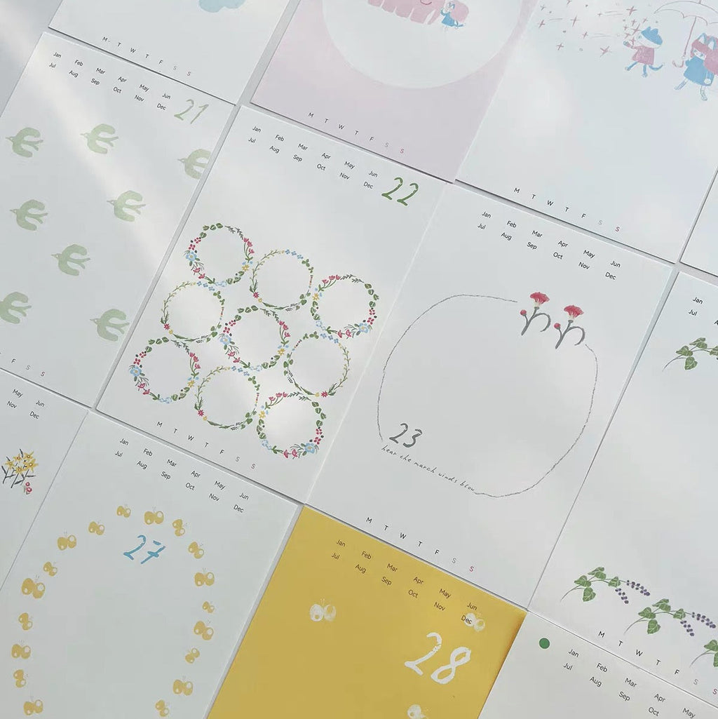 【NECOCHA】"Poetry of Life" Date Memo Pad/ Pocket A7 Refills