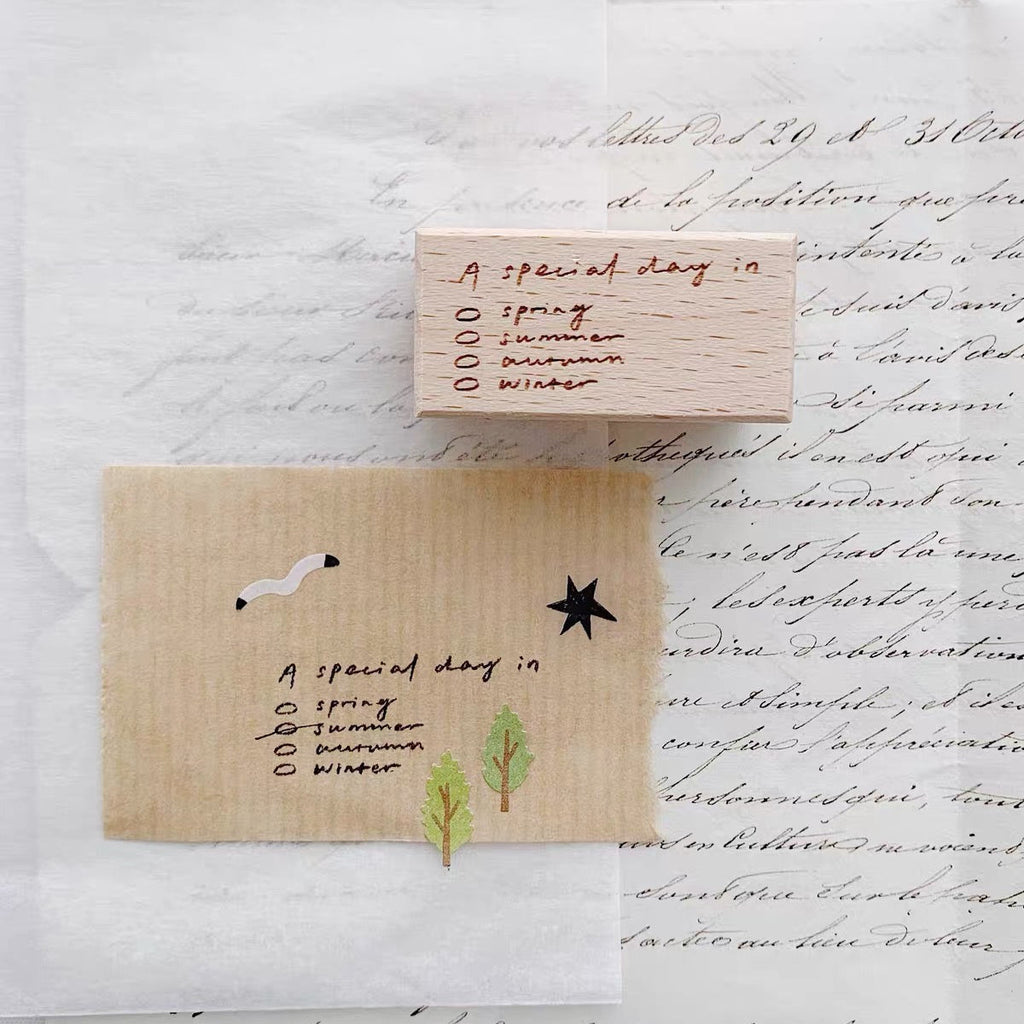 【Partialafra X Two Racoons】Wooden Stamp - "Memo" Series