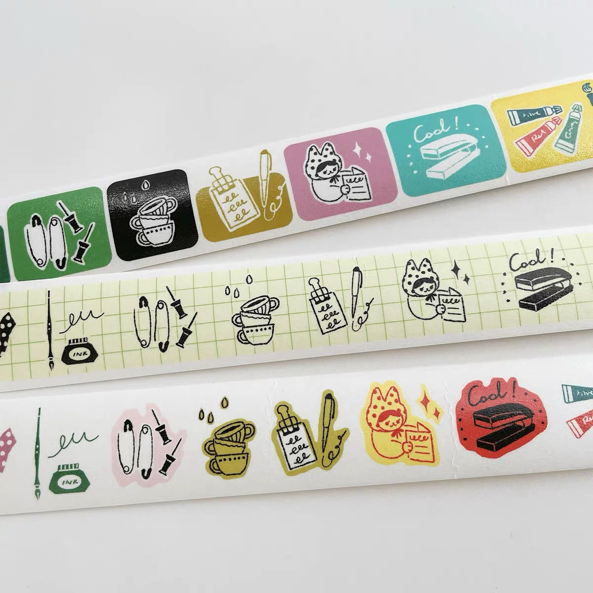 【NECOCHA】Washi Tape- Stationery Time