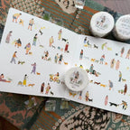 Clear Water Stationery - "Little People" Series Kiss-cut Washi Tape - Dog Walking