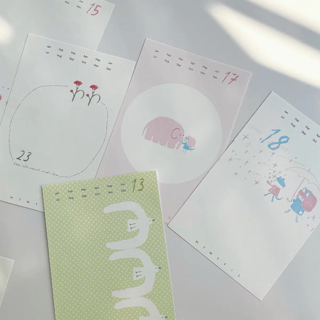 【NECOCHA】"Poetry of Life" Date Memo Pad/ Pocket A7 Refills