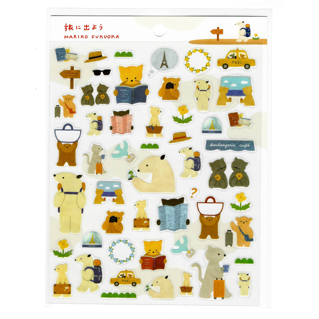 【Cozyca Products】Mariko Fukuoka- Sticker- Let's go on a trip